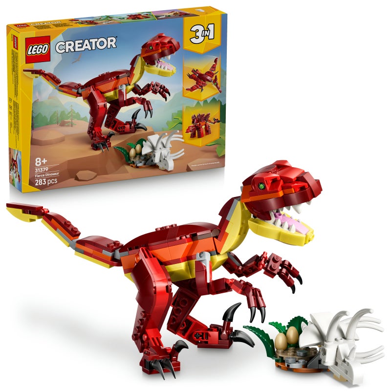 LEGO Creator 3 in 1 Fierce Dinosaur 31379 Building Toy Set (283 Pieces) - Image 1